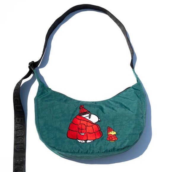 BAGGU x Peanuts NWT Medium Crescent Bag - Snoopy & Woodstock (Cypress) - Picture 9 of 13